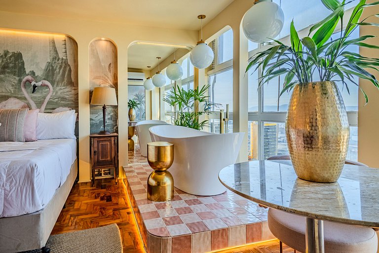 Estudio Estilo Resort con Bañera y Vista | Centro SP
