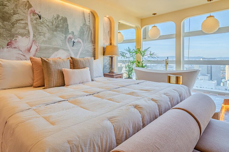 Estudio Estilo Resort con Bañera y Vista | Centro SP