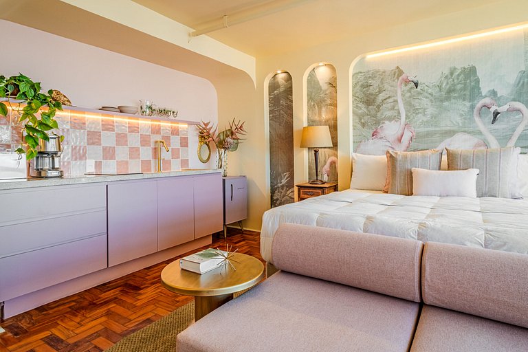 Estudio Estilo Resort con Bañera y Vista | Centro SP