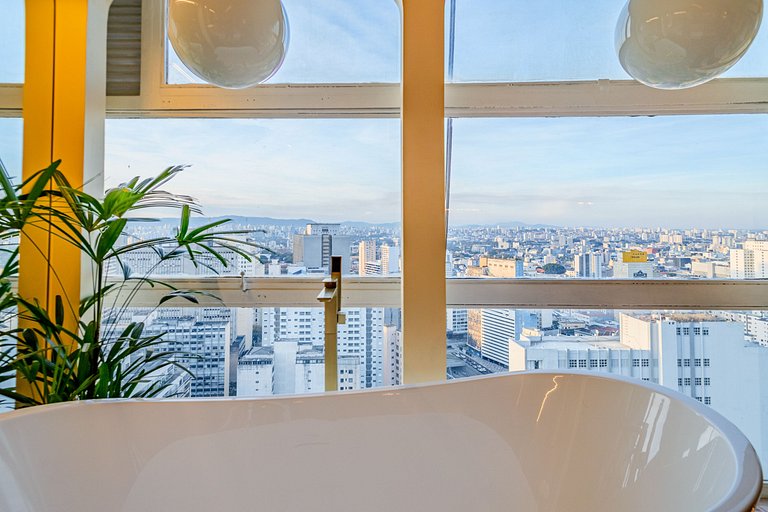 Estudio Estilo Resort con Bañera y Vista | Centro SP