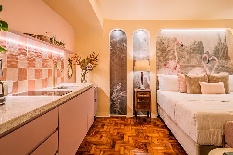 Estudio Estilo Resort con Bañera y Vista | Centro SP