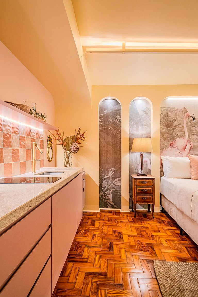 Estudio Estilo Resort con Bañera y Vista | Centro SP