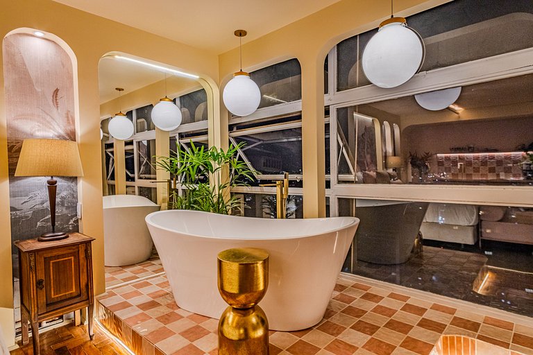 Estudio Estilo Resort con Bañera y Vista | Centro SP