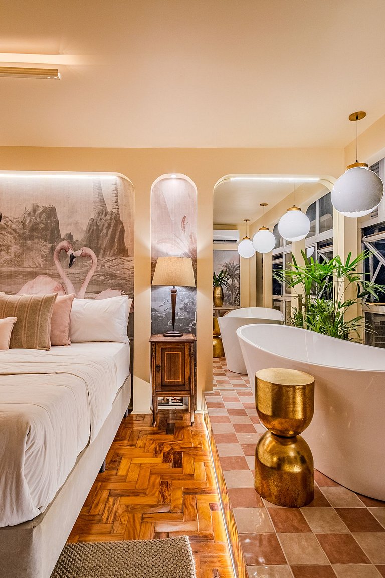 Estudio Estilo Resort con Bañera y Vista | Centro SP