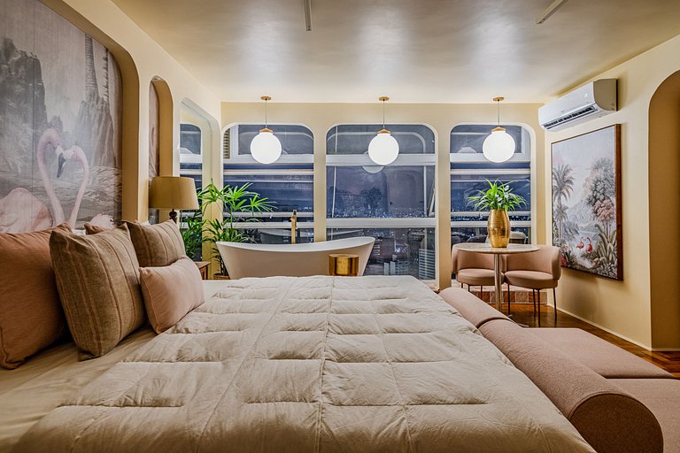 Estudio Estilo Resort con Bañera y Vista | Centro SP