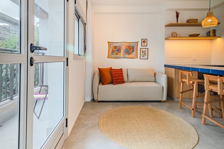 1 quarto com AC e estrutura top em Pinheiros