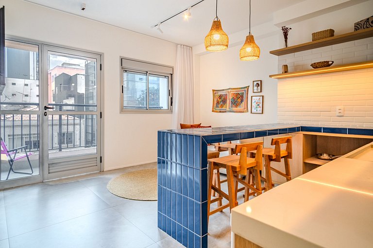 1BR w/ AC & top amenities in Pinheiros