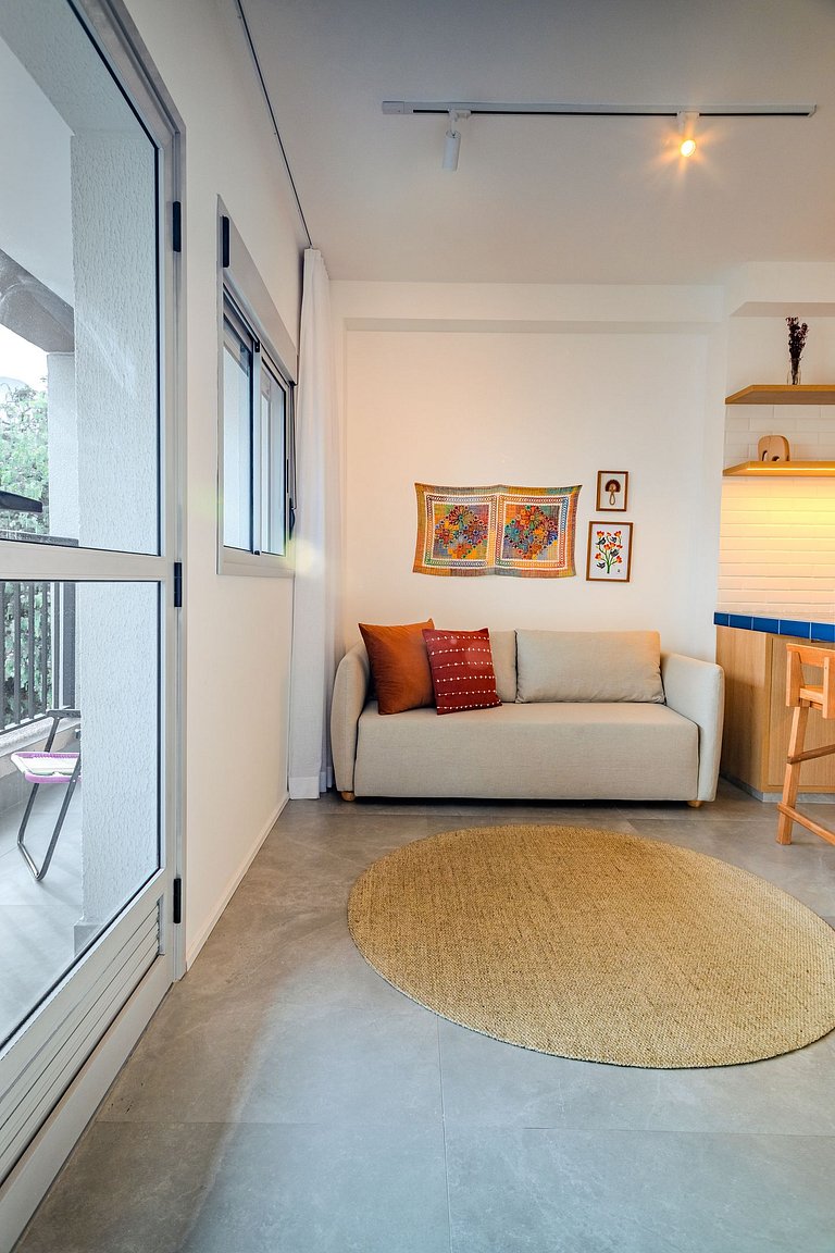 1 quarto com AC e estrutura top em Pinheiros
