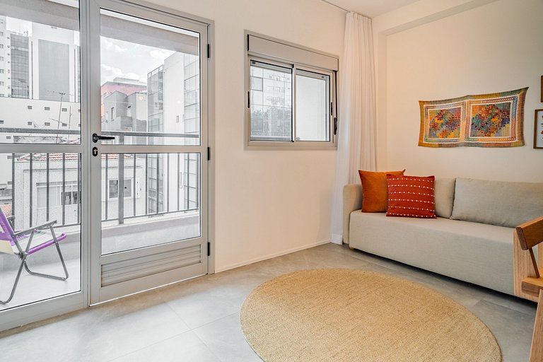 1BR w/ AC & top amenities in Pinheiros