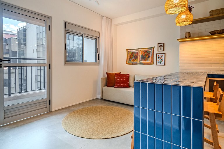 1 quarto com AC e estrutura top em Pinheiros