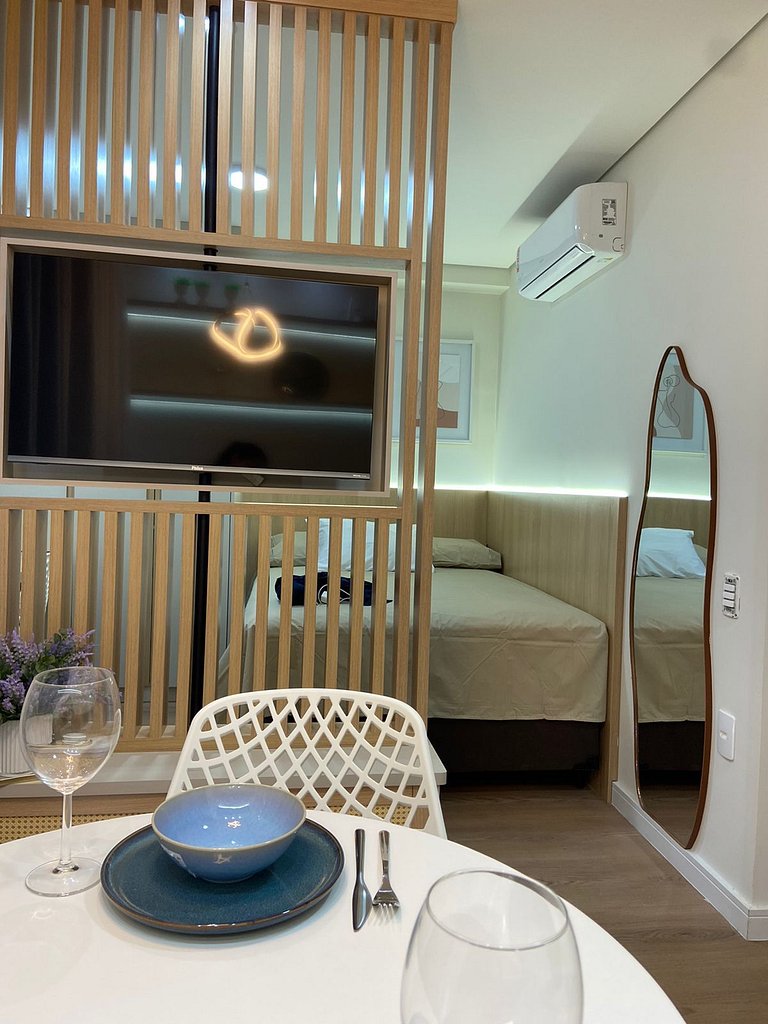 Studio novo com piscina e academia no Butantã