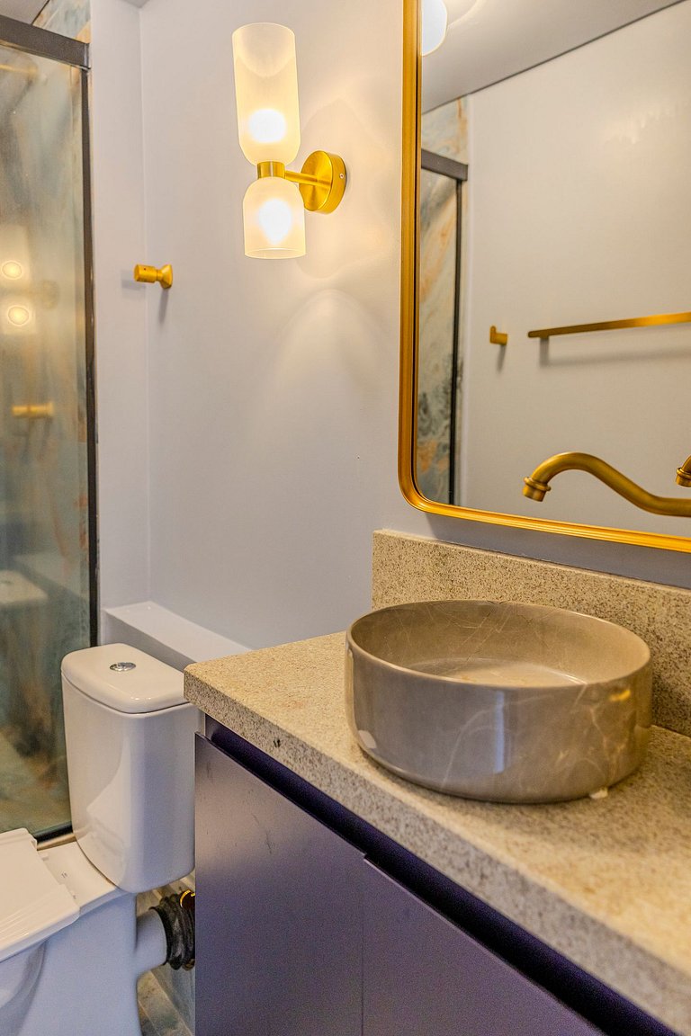 Estudio Art Déco con Bañera y Vista | Centro de SP