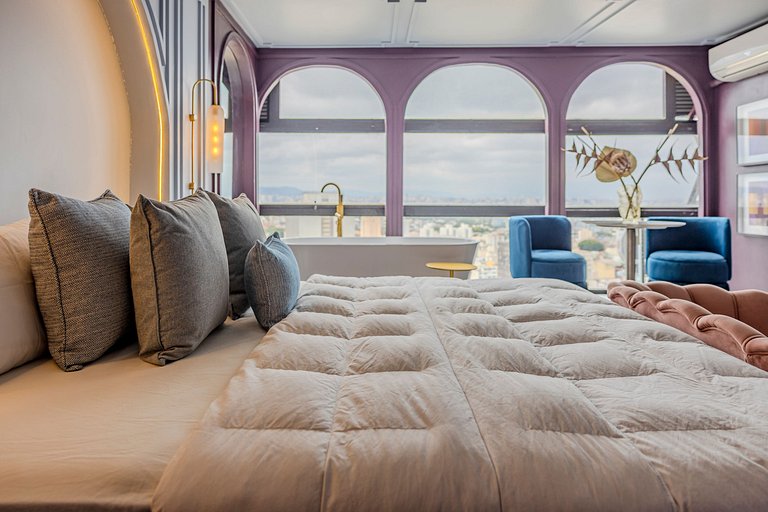 Estudio Art Déco con Bañera y Vista | Centro de SP