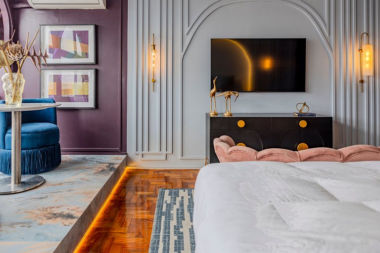 Estudio Art Déco con Bañera y Vista | Centro de SP