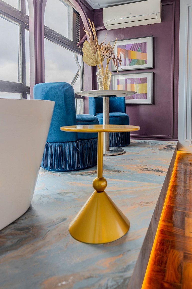 Estudio Art Déco con Bañera y Vista | Centro de SP