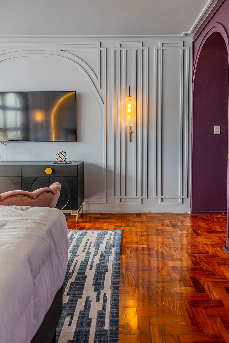 Estudio Art Déco con Bañera y Vista | Centro de SP