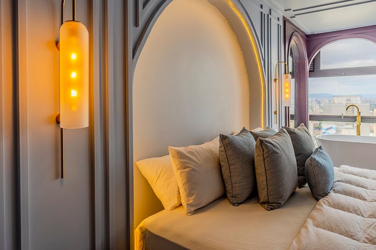 Estudio Art Déco con Bañera y Vista | Centro de SP
