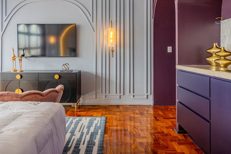 Estudio Art Déco con Bañera y Vista | Centro de SP