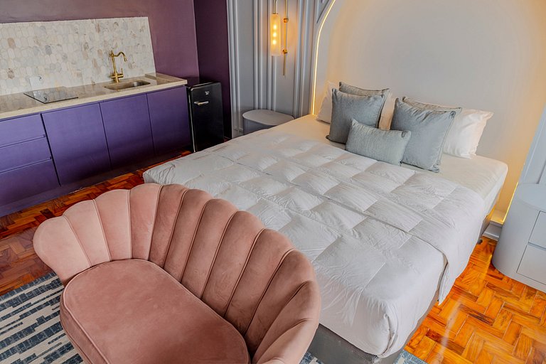 Estudio Art Déco con Bañera y Vista | Centro de SP