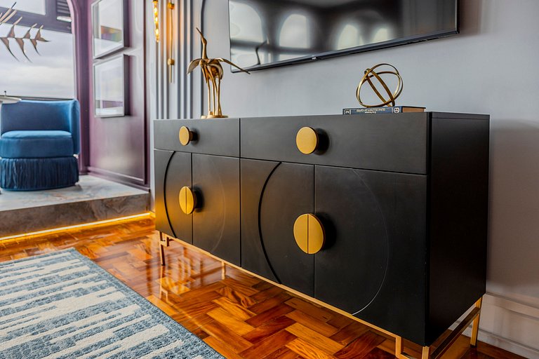 Estudio Art Déco con Bañera y Vista | Centro de SP