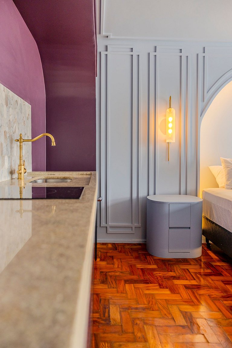 Estudio Art Déco con Bañera y Vista | Centro de SP