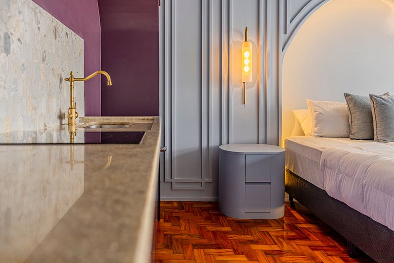 Estudio Art Déco con Bañera y Vista | Centro de SP
