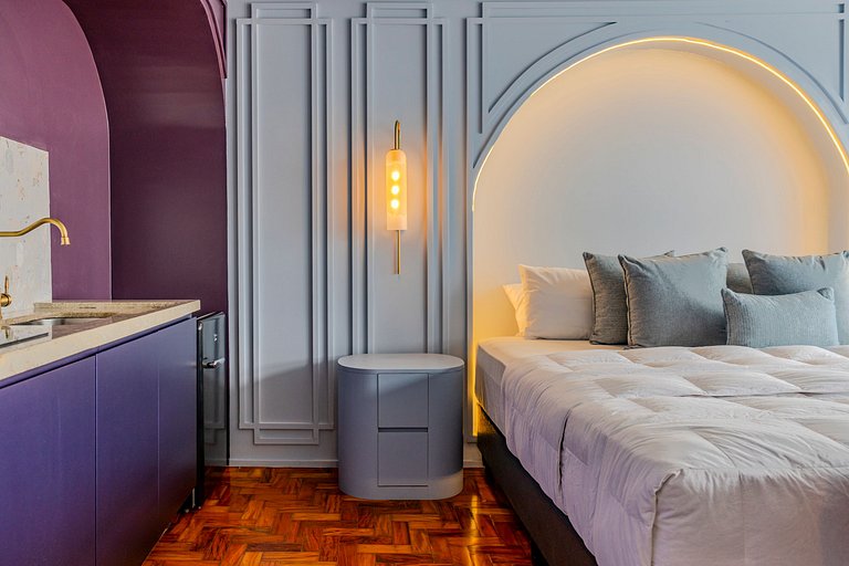 Estudio Art Déco con Bañera y Vista | Centro de SP