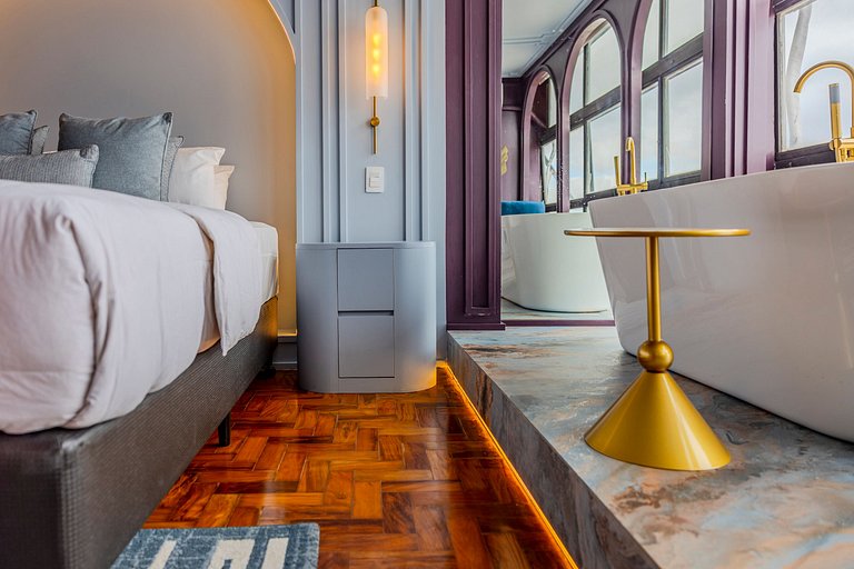 Estudio Art Déco con Bañera y Vista | Centro de SP