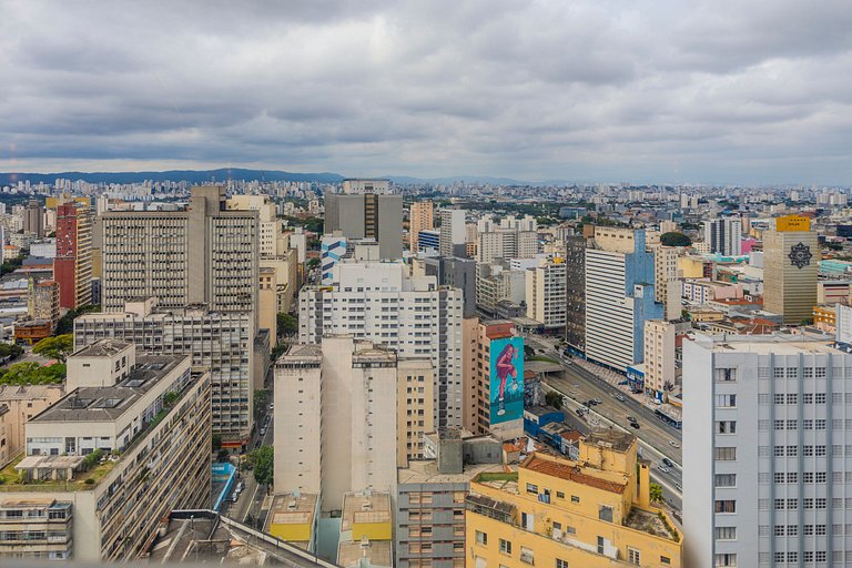 Estudio Art Déco con Bañera y Vista | Centro de SP