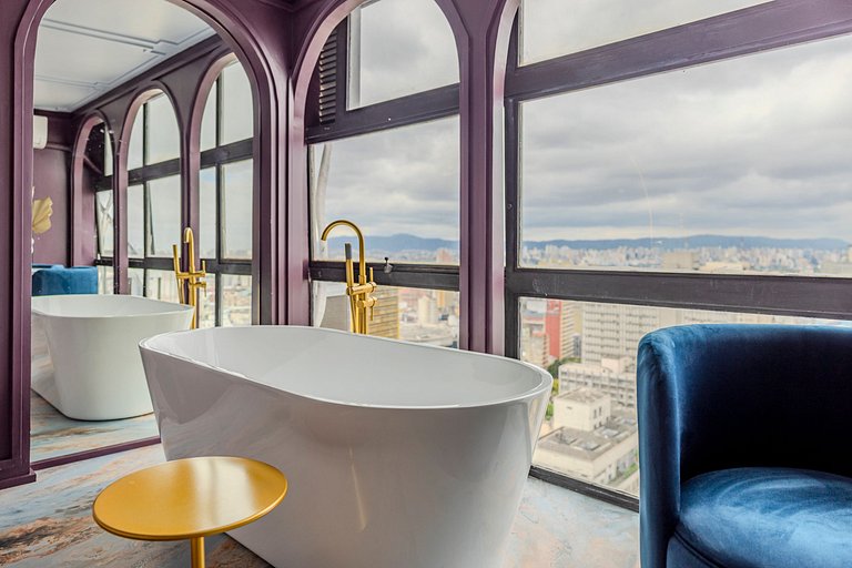 Estudio Art Déco con Bañera y Vista | Centro de SP