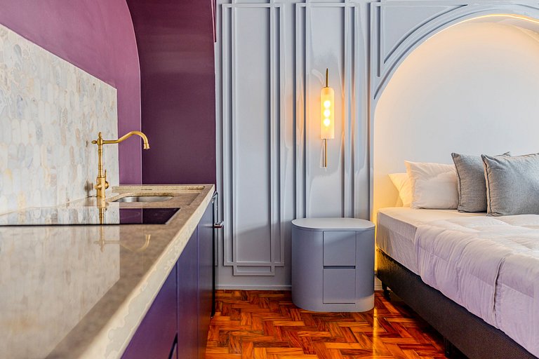 Estudio Art Déco con Bañera y Vista | Centro de SP