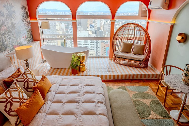 Apartamento com Banheira no Sampa Sky | Vossa Bossa